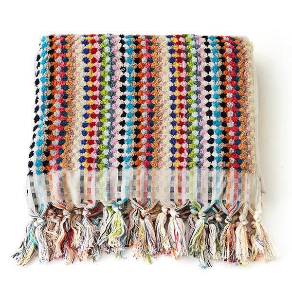 Feliz & Co Pom Pom Rectangle Towel - Multi - Barefoot Blvd