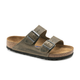 Birkenstock Arizona SFB Oiled Leather - Faded Khaki - Barefoot Blvd