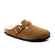 Birkenstock Boston Shearling Mink Suede Leather