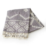 Feliz & Co Aztec Turkish Towel - Charcoal - Barefoot Blvd