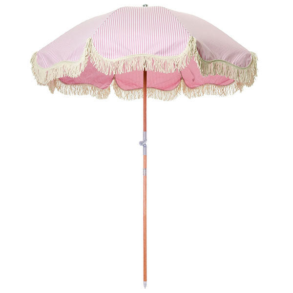 Business & Pleasure Premium Umbrella - Laurens Pink Stripe - Barefoot Blvd