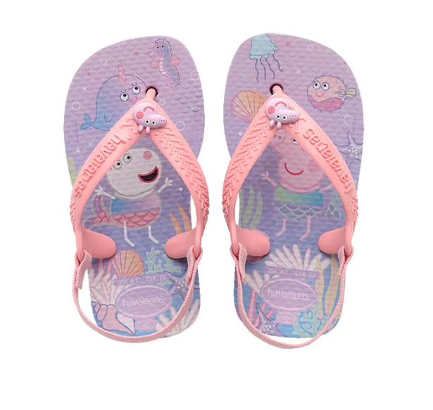 Havaianas Hav. Baby Peppa Pig Infradito Per Bimba 0-24 Mesi, Con Cinturino Elastico E Suola Antiscivolo
