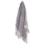 Feliz & Co Pom Pom Rectangle Towel - Navy/White - Barefoot Blvd